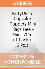 PartyDeco: Cupcake Toppers Mini Flags Bee - Mix - 7Cm (1 Pack / 6 Pz.) giochi
