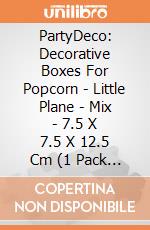 PartyDeco: Decorative Boxes For Popcorn - Little Plane - Mix - 7.5 X 7.5 X 12.5 Cm (1 Pack / 6 Pz.) giochi