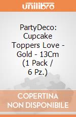 PartyDeco: Cupcake Toppers Love - Gold - 13Cm (1 Pack / 6 Pz.) giochi