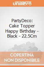PartyDeco: Cake Topper Happy Birthday - Black - 22.5Cm giochi