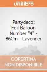 Partydeco: Foil Balloon Number ''4'' - 86Cm - Lavender giochi