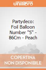 Partydeco: Foil Balloon Number ''5'' - 86Cm - Peach giochi