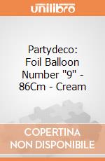 Partydeco: Foil Balloon Number ''9'' - 86Cm - Cream giochi