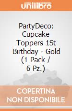 PartyDeco: Cupcake Toppers 1St Birthday - Gold (1 Pack / 6 Pz.) giochi