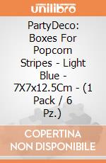 PartyDeco: Boxes For Popcorn Stripes - Light Blue - 7X7x12.5Cm - (1 Pack / 6 Pz.) giochi