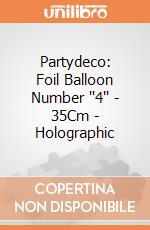 Partydeco: Foil Balloon Number ''4'' - 35Cm - Holographic giochi