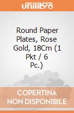 Round Paper Plates, Rose Gold, 18Cm (1 Pkt / 6 Pc.) giochi