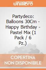 Partydeco: Balloons 30Cm - Happy Birthday - Pastel Mix (1 Pack / 6 Pz.) giochi