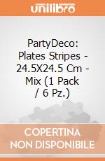 PartyDeco: Plates Stripes - 24.5X24.5 Cm - Mix (1 Pack / 6 Pz.) giochi