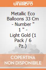 Metallic Eco Balloons 33 Cm - Number '' 1 '' - Light Gold (1 Pack / 6 Pz.) giochi