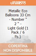Metallic Eco Balloons 33 Cm - Number '' 2 '' - Light Gold (1 Pack / 6 Pz.) giochi