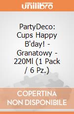 PartyDeco: Cups Happy B'day! - Granatowy - 220Ml (1 Pack / 6 Pz.) giochi