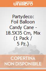 Partydeco: Foil Balloon Candy Cane - 18.5X35 Cm, Mix (1 Pack / 5 Pz.) giochi