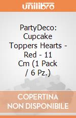 PartyDeco: Cupcake Toppers Hearts - Red - 11 Cm (1 Pack / 6 Pz.) giochi