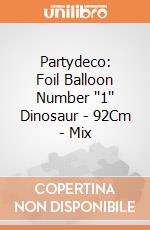 Partydeco: Foil Balloon Number ''1'' Dinosaur - 92Cm - Mix giochi