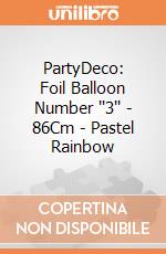 PartyDeco: Foil Balloon Number ''3'' - 86Cm - Pastel Rainbow giochi