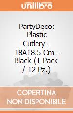PartyDeco: Plastic Cutlery - 18A18.5 Cm - Black (1 Pack / 12 Pz.) giochi