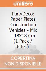 PartyDeco: Paper Plates Construction Vehicles - Mix - 18X18 Cm (1 Pack / 6 Pz.) giochi