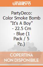 PartyDeco: Color Smoke Bomb ''It's A Boy'' - 22.5 Cm - Blue (1 Pack / 5 Pz.) giochi