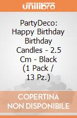 PartyDeco: Happy Birthday Birthday Candles - 2.5 Cm - Black (1 Pack / 13 Pz.) giochi