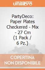 PartyDeco: Paper Plates Checkered - Mix - 27 Cm (1 Pack / 6 Pz.) giochi