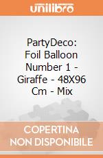 PartyDeco: Foil Balloon Number 1 - Giraffe - 48X96 Cm - Mix giochi