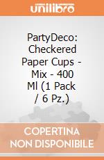 PartyDeco: Checkered Paper Cups - Mix - 400 Ml (1 Pack / 6 Pz.) giochi