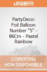 PartyDeco: Foil Balloon Number ''5'' - 86Cm - Pastel Rainbow giochi