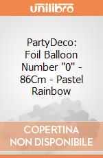 PartyDeco: Foil Balloon Number ''0'' - 86Cm - Pastel Rainbow giochi
