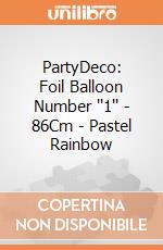 PartyDeco: Foil Balloon Number ''1'' - 86Cm - Pastel Rainbow giochi