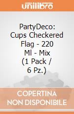 PartyDeco: Cups Checkered Flag - 220 Ml - Mix (1 Pack / 6 Pz.) giochi