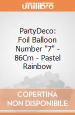PartyDeco: Foil Balloon Number ''7'' - 86Cm - Pastel Rainbow giochi