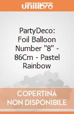 PartyDeco: Foil Balloon Number ''8'' - 86Cm - Pastel Rainbow giochi
