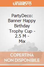 PartyDeco: Banner Happy Birthday Trophy Cup - 2.5 M - Mix giochi