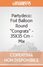 Partydeco: Foil Balloon Round ''Congrats'' - 35X35 Cm - Mix giochi