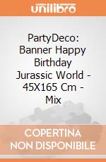 PartyDeco: Banner Happy Birthday Jurassic World - 45X165 Cm - Mix giochi