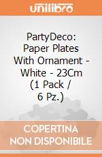 PartyDeco: Paper Plates With Ornament - White - 23Cm (1 Pack / 6 Pz.) giochi