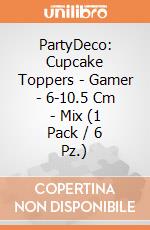 PartyDeco: Cupcake Toppers - Gamer - 6-10.5 Cm - Mix (1 Pack / 6 Pz.) giochi