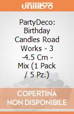 PartyDeco: Birthday Candles Road Works - 3 -4.5 Cm - Mix (1 Pack / 5 Pz.) giochi