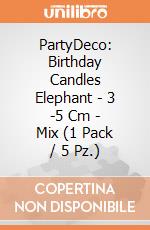 PartyDeco: Birthday Candles Elephant - 3 -5 Cm - Mix (1 Pack / 5 Pz.) giochi