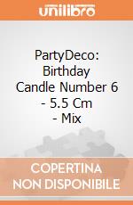 PartyDeco: Birthday Candle Number 6 - 5.5 Cm - Mix giochi