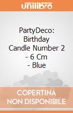 PartyDeco: Birthday Candle Number 2 - 6 Cm - Blue giochi