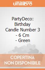 PartyDeco: Birthday Candle Number 3 - 6 Cm - Green giochi
