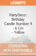 PartyDeco: Birthday Candle Number 4 - 6 Cm - Yellow giochi