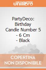 PartyDeco: Birthday Candle Number 5 - 6 Cm - Black giochi