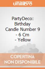 PartyDeco: Birthday Candle Number 9 - 6 Cm - Yellow giochi
