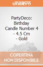PartyDeco: Birthday Candle Number 4 - 4.5 Cm - Gold giochi