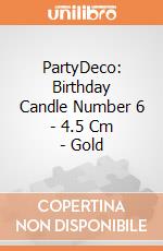 PartyDeco: Birthday Candle Number 6 - 4.5 Cm - Gold giochi