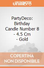 PartyDeco: Birthday Candle Number 8 - 4.5 Cm - Gold giochi