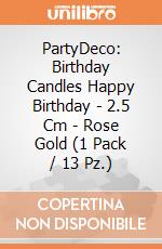 PartyDeco: Birthday Candles Happy Birthday - 2.5 Cm - Rose Gold (1 Pack / 13 Pz.) giochi
